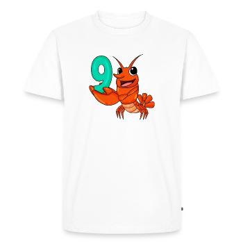9th Birthday Motif Lobster - Nine Years - Men's Premium Organic T-Shirt - white - Front - Nico (187cm)
