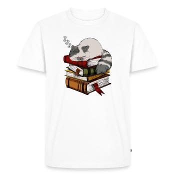 lecture, livres, étudier, lecteur - T-shirt Premium bio Homme - blanc - Devant - Nico (187cm)