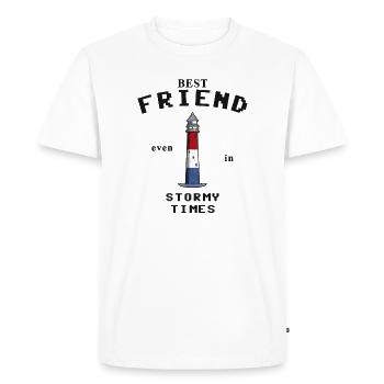 Friendship, Best Friend, Phare de Stilo, Pologne - T-shirt Premium bio Homme - blanc - Devant - Nico (187cm)