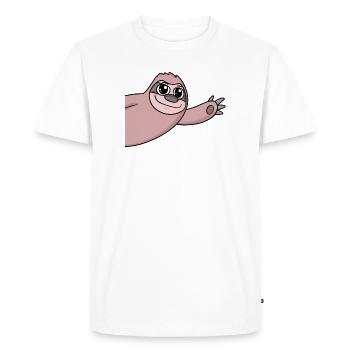 Salutation paresseuse - T-shirt Premium bio Homme - blanc - Devant - Nico (187cm)