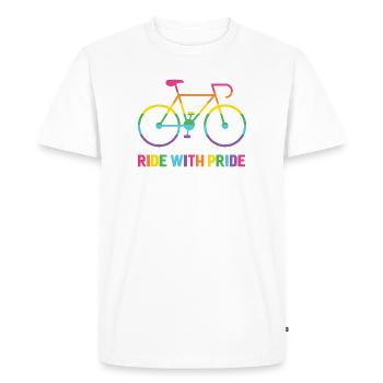 LGBTQ Cyclist - Ride With Pride - Men's Premium Organic T-Shirt - white - Front - Nico (187cm)