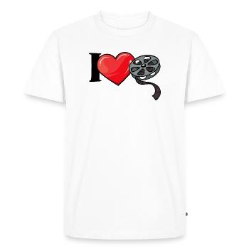 J’aime les films Déclaration de cœur Cinéma Films Cineaste - T-shirt Premium bio Homme - blanc - Devant - Nico (187cm)