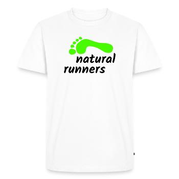 Barefoot Natural Runners 2023 2-ligne 1 - T-shirt Premium bio Homme - blanc - Devant - Nico (187cm)