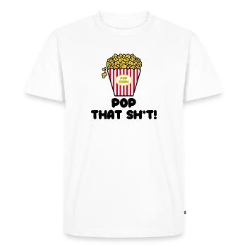 Soirée cinéma Cineast Films Déclaration Popcorn - T-shirt Premium bio Homme - blanc - Devant - Nico (187cm)