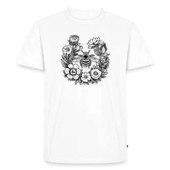 couronne de fleurs apiculteur apiculteur prairie abeilles fleurs fleurs - T-shirt Premium bio Homme - blanc - Devant - Nico (187cm)