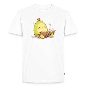 Avocat Reading Hero – Moment de câlins pour le livre - T-shirt Premium bio Homme - blanc - Devant - Nico (187cm)