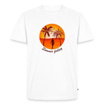 Coucher de soleil estival - T-shirt Premium bio Homme - blanc - Devant - Nico (187cm)
