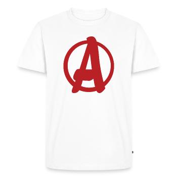 Cool simple A logo - Men's Premium Organic T-Shirt - white - Front - Nico (187cm)