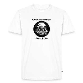Tout-terrain pour la vie - T-shirt Premium bio Homme - blanc - Devant - Nico (187cm)