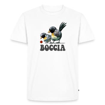 Oiseau joueur de boccia avec boules de boccia Boccia - T-shirt Premium bio Homme - blanc - Devant - Nico (187cm)