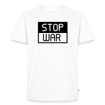 stop war, no war - Men's Premium Organic T-Shirt - white - Front - Nico (187cm)