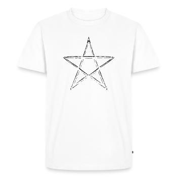 Pentagram Star - Men's Premium Organic T-Shirt - white - Front - Nico (187cm)