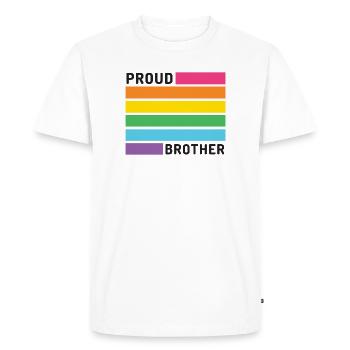 Pride Month LGBT - Proud Brother - Men's Premium Organic T-Shirt - white - Front - Nico (187cm)