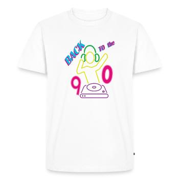 Retour dans les années 90 avec DJ - T-shirt Premium bio Homme - blanc - Devant - Nico (187cm)