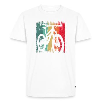 Rainbow Grunge Bicycle Silhouette - Men's Premium Organic T-Shirt - white - Front - Nico (187cm)