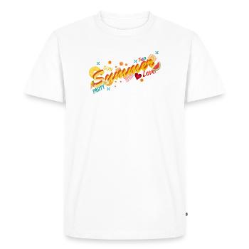Sun, summer, fun and party. Summer lettering - Men's Premium Organic T-Shirt - white - Front - Nico (187cm)