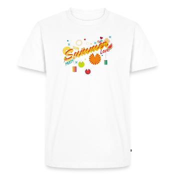 Sun, summer, fun and party in your own garden - Men's Premium Organic T-Shirt - white - Front - Nico (187cm)