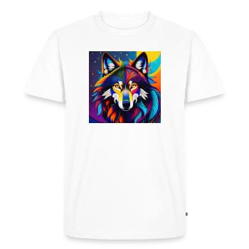 Wolf - Men's Premium Organic T-Shirt - white - Front - Nico (187cm)
