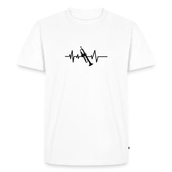 Trompette Heartbeat Meilleur trompettiste - T-shirt Premium bio Homme - blanc - Devant - Nico (187cm)