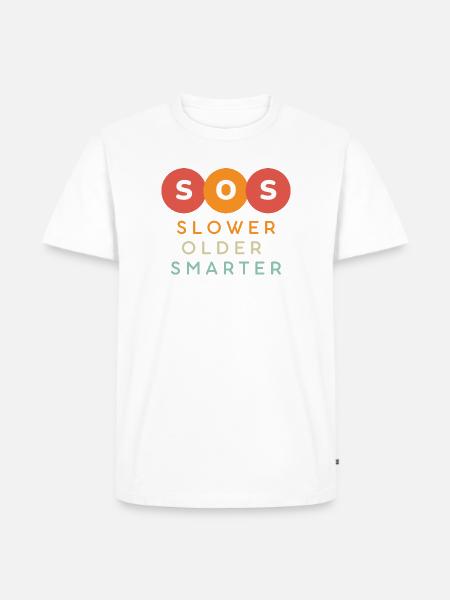 SOS Slower Older Smarter Design - Männer Premium Bio T-Shirt - Weiß