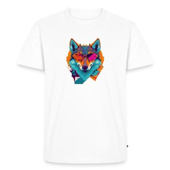 Révolte rétro des loups - T-shirt Premium bio Homme - blanc - Devant - Nico (187cm)