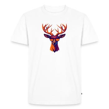 Retro Deer Revolt - Men's Premium Organic T-Shirt - white - Front - Nico (187cm)