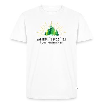 Et je vais dans la forêt - T-shirt Premium bio Homme - blanc - Devant - Nico (187cm)
