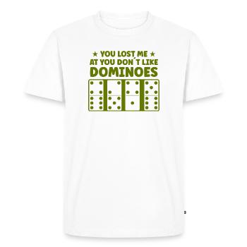 Domino Design - Men's Premium Organic T-Shirt - white - Front - Nico (187cm)