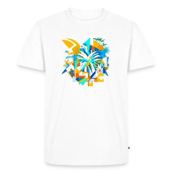 Résumé été - T-shirt Premium bio Homme - blanc - Devant - Nico (187cm)