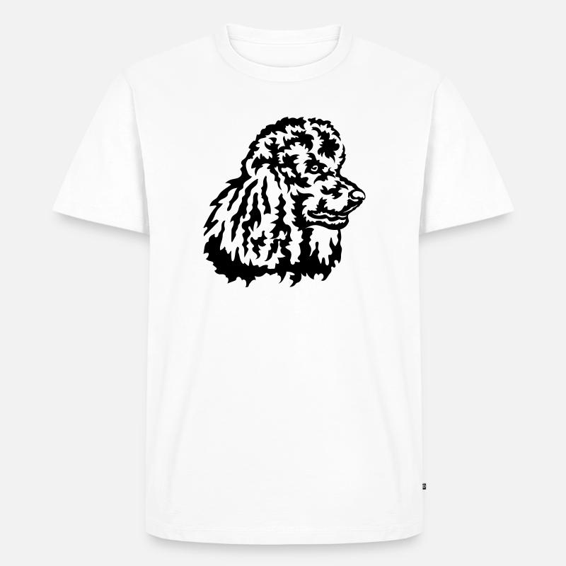 Grosspudel Kopf - Männer Premium Bio T-Shirt - Weiß