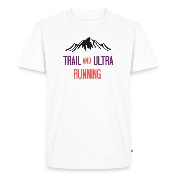Trail et Ultra Running - T-shirt Premium bio Homme - blanc - Devant - Nico (187cm)