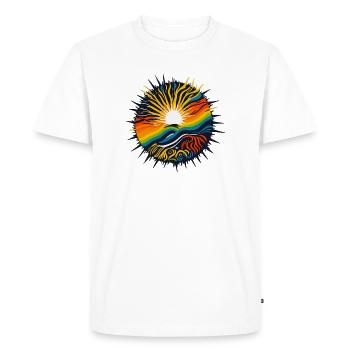 positive energy - Men's Premium Organic T-Shirt - white - Front - Nico (187cm)