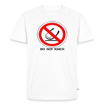 Do Not Touch - Men's Premium Organic T-Shirt - white - Front - Nico (187cm)