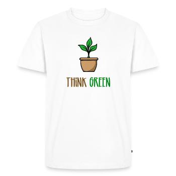 Arbre Environnement Déclaration Durabilité Terre Nature - T-shirt Premium bio Homme - blanc - Devant - Nico (187cm)