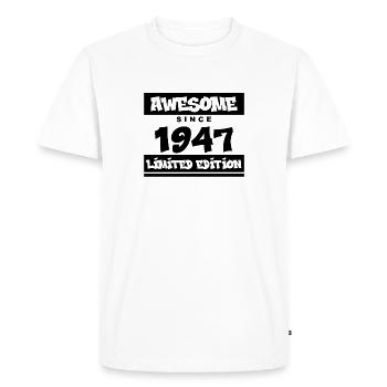 1947 - Né en 1947 - Fantastique depuis 1947 - T-shirt Premium bio Homme - blanc - Devant - Nico (187cm)