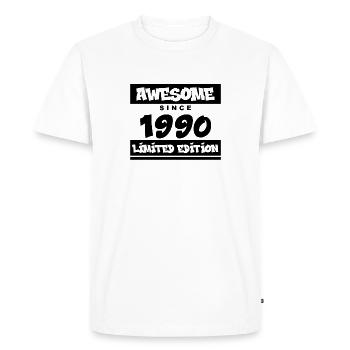 1990 - Né en 1990 - Fantastique depuis 1990 - T-shirt Premium bio Homme - blanc - Devant - Nico (187cm)