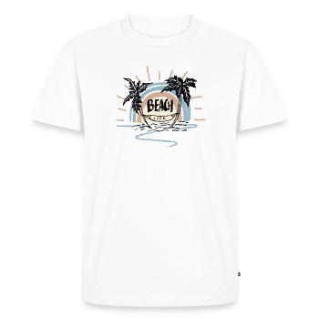 Vie à la plage Sunrise Arc - T-shirt Premium bio Homme - blanc - Devant - Nico (187cm)