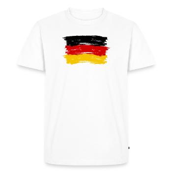 Drapeau rouge jaune - T-shirt Premium bio Homme - blanc - Devant - Nico (187cm)
