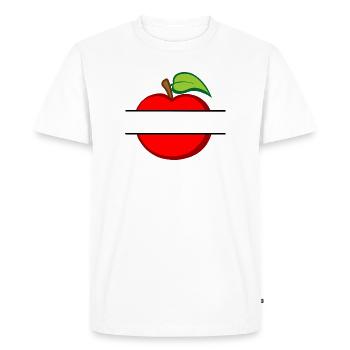 Découpe de texte pomme rouge dans la pomme - T-shirt Premium bio Homme - blanc - Devant - Nico (187cm)