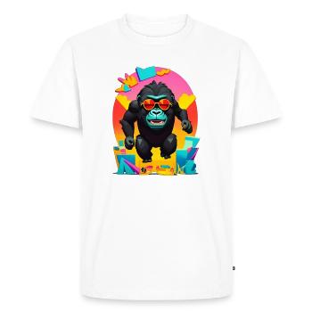 Gorilla - Men's Premium Organic T-Shirt - white - Front - Nico (187cm)