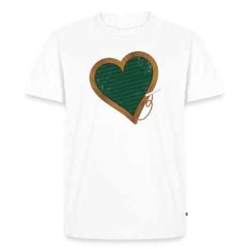 ardoise verte en forme de cœur pour la rentrée scolaire - T-shirt Premium bio Homme - blanc - Devant - Nico (187cm)