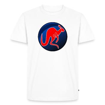 DESSIN AU TRAIT KANGOUROU DES MARSUPIAUX - T-shirt Premium bio Homme - blanc - Devant - Nico (187cm)