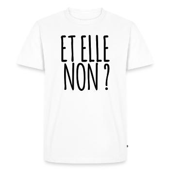Et elle non ?  Marseille bébé ! - T-shirt Premium bio Homme - blanc - Devant - Nico (187cm)