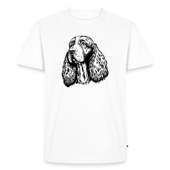 Springer Spaniel Portrait black - Men's Premium Organic T-Shirt - white - Front - Nico (187cm)