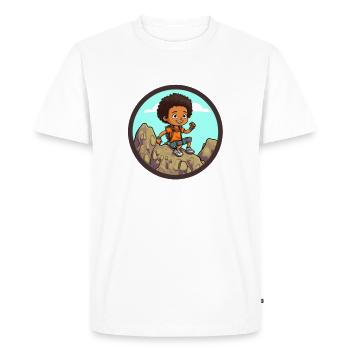 Afro Black Kid Young Girl Empowerment Girl - T-shirt Premium bio Homme - blanc - Devant - Nico (187cm)