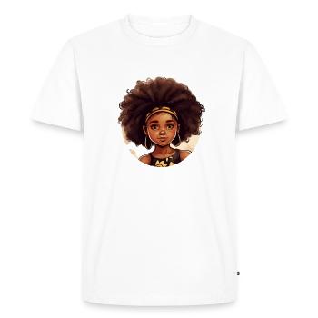 Powerful Afro Heroine Illustration - Men's Premium Organic T-Shirt - white - Front - Nico (187cm)