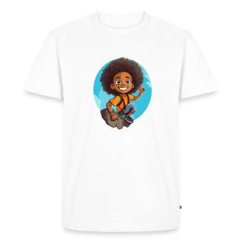 Illustration d’enfants aventureux - T-shirt Premium bio Homme - blanc - Devant - Nico (187cm)