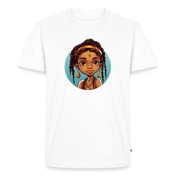 Afro Black Child Young Girl Ethnic Gift Idea - Men's Premium Organic T-Shirt - white - Front - Nico (187cm)