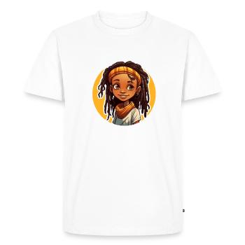 Casual dreadlocks style with colorful headgear - Men's Premium Organic T-Shirt - white - Front - Nico (187cm)