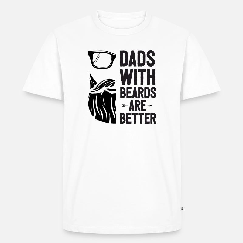 Väter mit Bärten sind besser - Männer Premium Bio T-Shirt - Weiß